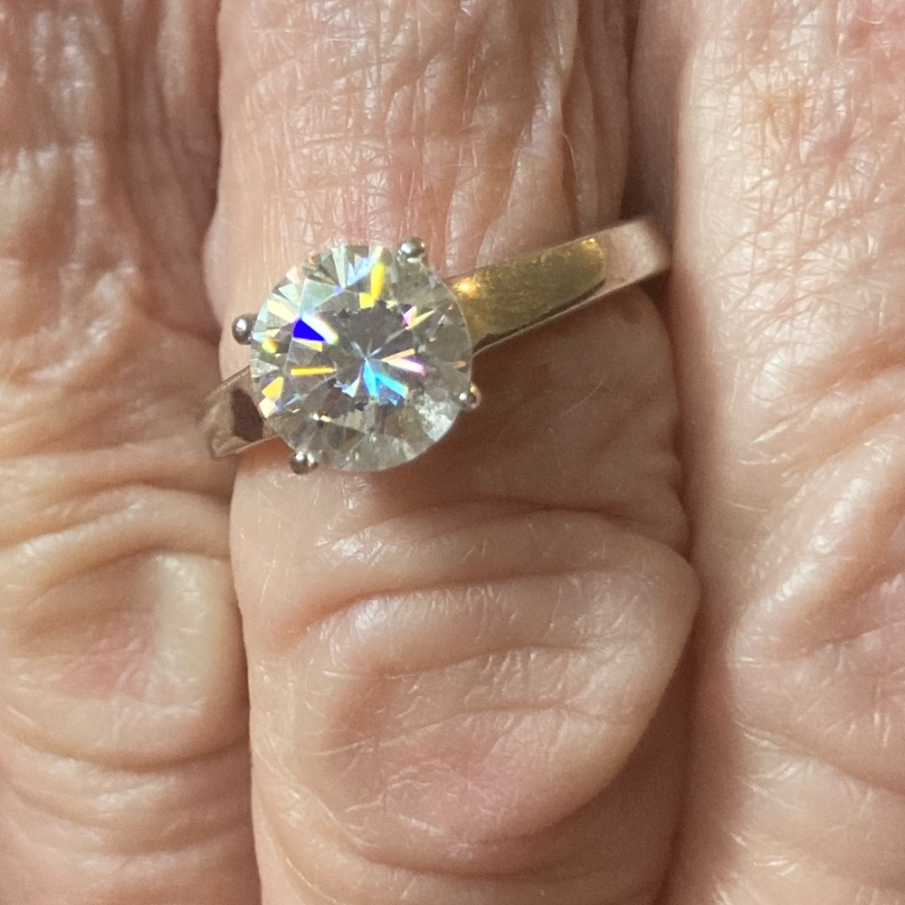 Strontium titanate “fabulite ring solitaire, DEW 1.5 ct - Picture 6 of 8